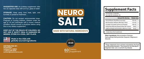 NeuroSalt Supplement Facts
